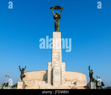 Liberty Statue outside the Citadel on Gellert Hill, Budapest,Hungary Stock Photo