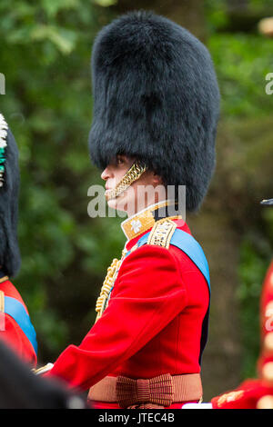 HRH Prince William, Duke of Cambridge  wearing the ceremonial uniform for the Irish Guards, where he holds the honorary title of colonel. 13/6/2015 Stock Photo