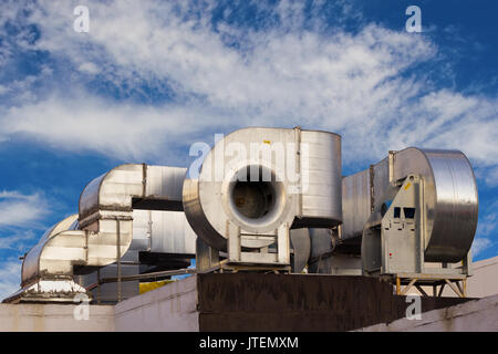 Industrial steel air conditioning and ventilation systems Stock Photo