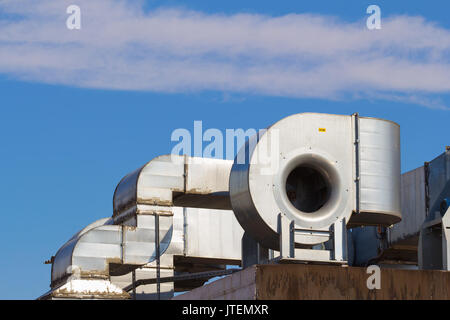 Industrial steel air conditioning and ventilation systems Stock Photo