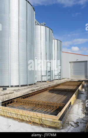 Steel Industrial Silo Outdoor shot in Germany, Hessen Stock Photo