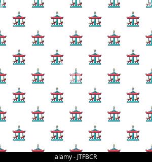 Carousel with horses pattern seamless Stock Vector