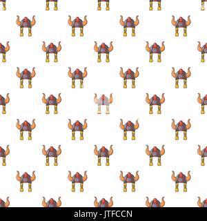 Viking helmet pattern seamless Stock Vector