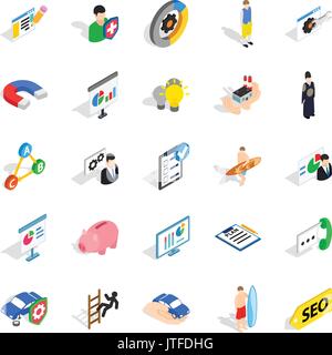 Person icons set, isometric style Stock Vector