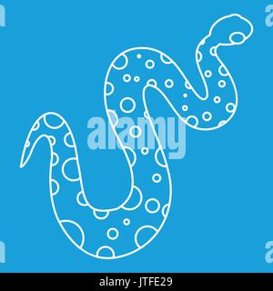 Dotted snake icon, outline style Stock Vector