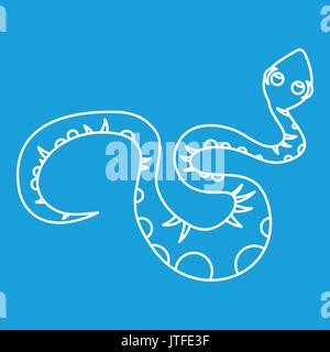 Black snake icon, outline style Stock Vector