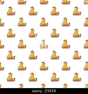 Drakkar viking ship pattern seamless Stock Vector