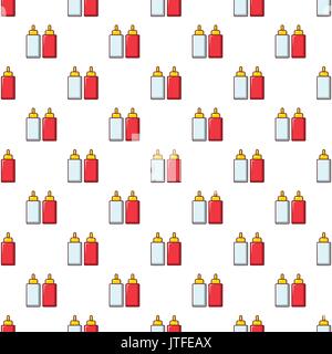 Mustard ketchup bottle pattern seamless Stock Vector