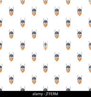 Viking in horned helmet pattern seamless Stock Vector