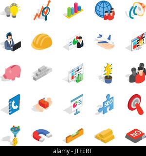 Conception icons set, isometric style Stock Vector