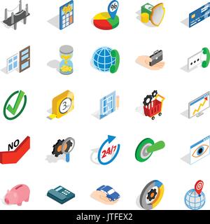 Concept icons set, isometric style Stock Vector