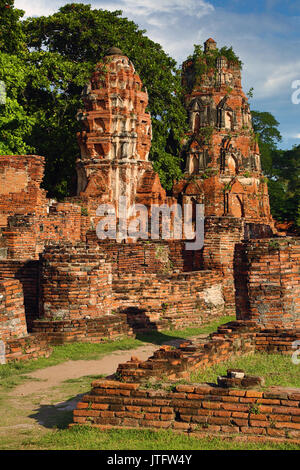 Ruins of Wat Mahathat Temple, Ayutthaya, Thailand Stock Photo