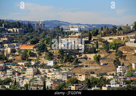 Panoramic view of St. Peter in Gallicantu, a Roman Catholic Church in the City of Jerusalem, Israel. Stock Photo