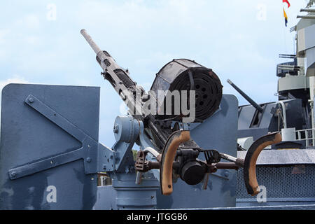 20mm antiaircraft gun mounted on Battleship North Carolina Wilmington ...