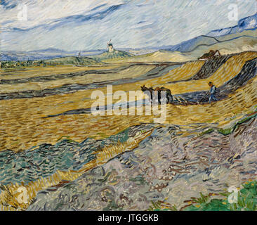 Vincent van Gogh   Enclosed Field with Ploughman Stock Photo