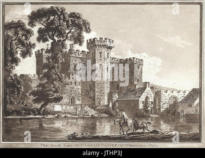 The south gate of Cardiff castle in Glamorgan shire Stock Photo