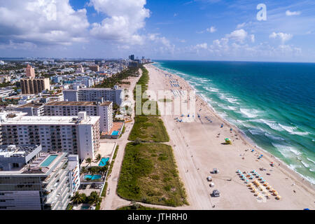 Florida, Miami Beach, aerial overhead bird's eye view above, hotel ...