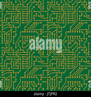 Seamless texture of a printed circuit board Stock Vector