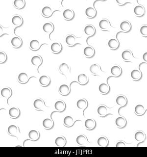 Seamless white-gray texture of triple figures. Stock Vector