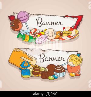 Sweet banners set Stock Vector