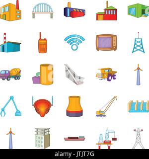 Operation icons set, cartoon style Stock Vector