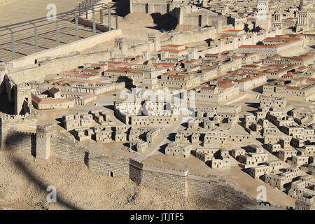 Model of ancient Jerusalem. Upper Town. Hasmonean Palace. Model of the ...