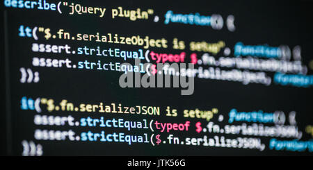 Software developer programming code Stock Photo