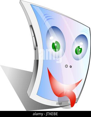 Smiley smartphone / Smartphone shows tongue / vector Stock Vector