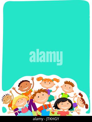 vector background blank with kids summer camp Stock Vector