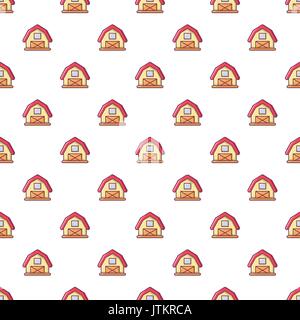 Red horse barn pattern seamless Stock Vector