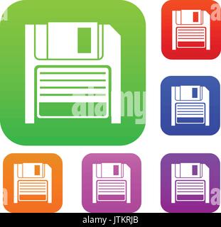 Magnetic diskette set collection Stock Vector