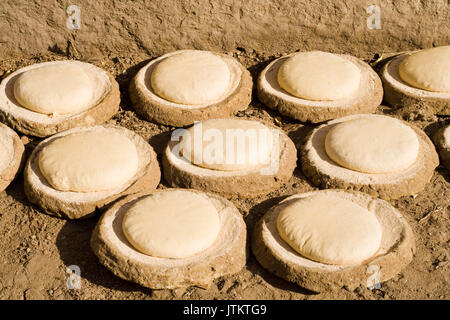 Traditional flat bread on Elefantina island, Egypt. Stock Photo