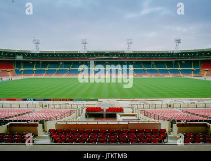 Rare stock photos of the empty interior of the old Wembley Stadium (Twin Towers) taken on a private tour 19th March 1999. Stock Photo