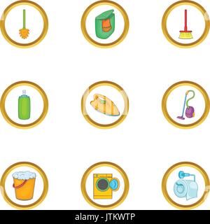 Purification icons set, cartoon style Stock Vector