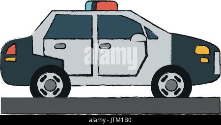 flashing police car doodle icon hand drawn illustration Stock Vector Image  & Art - Alamy