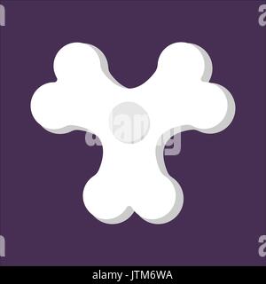Spinner Bones Fidget finger toy. Halloween Anti Stress Hand Toy Stock Vector