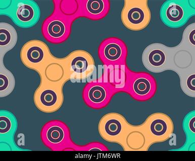 Spinner seamless pattern. Fidget finger toy texture. Anti Stress Hand Toy Background Stock Vector
