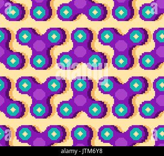 Spinner pixel art pattern. Fidget finger toy pixelated. Anti stress hand toy background Stock Vector