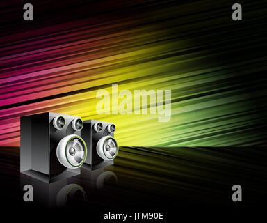 Abstract vector shiny background with speakers. Stock Vector