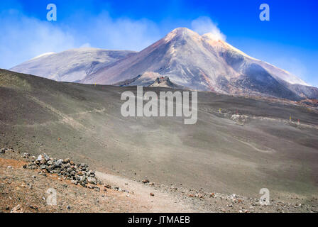 Mount Etna, Sicily -  Tallest active volcano of Europe 3329 m in Italy. Stock Photo