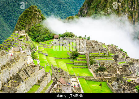 Machu Picchu, Peru - Ruins of Inca Empire city and Huaynapicchu Mountain, Sacred Valley, Cusco. Amazing place of South America.