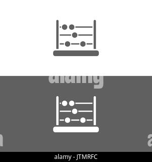 Abacus icon on dark and white background Stock Vector