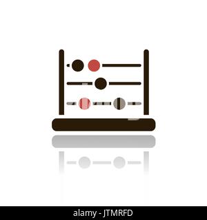 Abacus icon with reflection on a white background Stock Vector