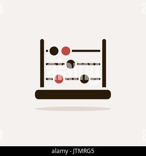 Abacus icon with shade on a clear background Stock Vector