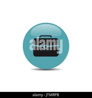 Briefcase icon on blue bubble and white background Stock Vector