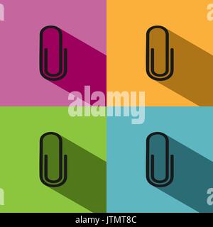 Clip icon with shade on colored backgrounds Stock Vector
