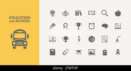 Group of twenty education and school icons Stock Vector