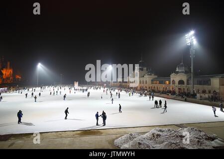 Ice Rink in Budapest Stock Photo