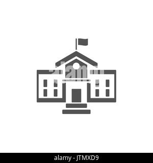 School building icon on a white background Stock Vector