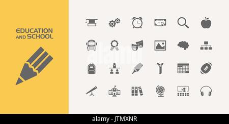 Group of twenty education and school icons Stock Vector